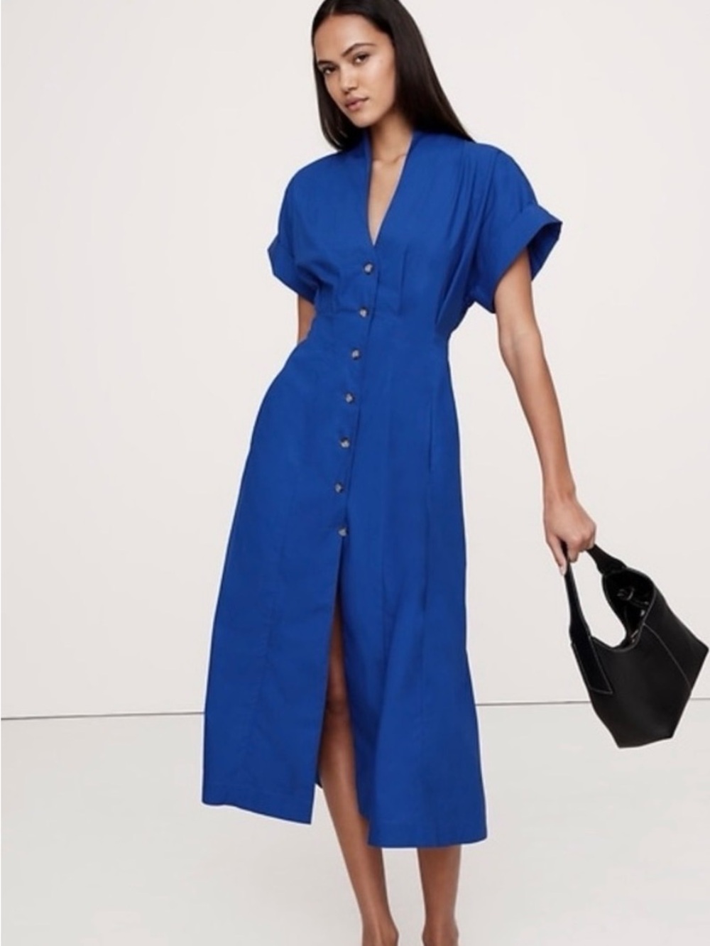 Banana Republic Button Down Shirt Dress Blue